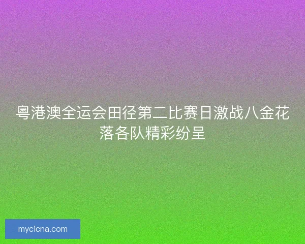 粤港澳全运会田径第二比赛日激战八金花落各队精彩纷呈